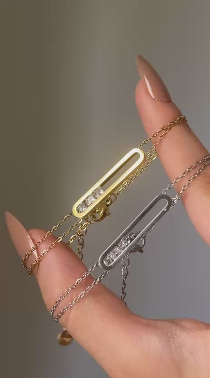 Floating Crystal Bar Bracelet