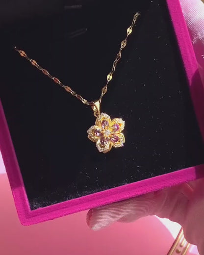 Princess Rapunzel Spinning Flower Necklace