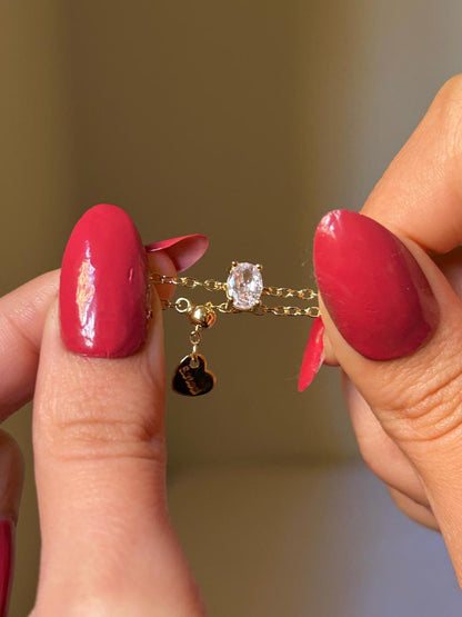 Radiant Oval Charm Ring