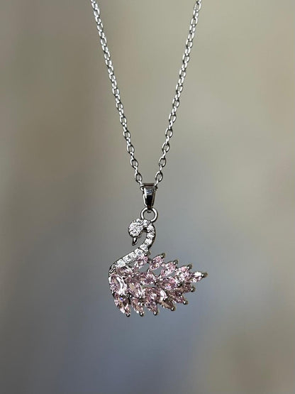 Pink Swan Shimmer Necklace