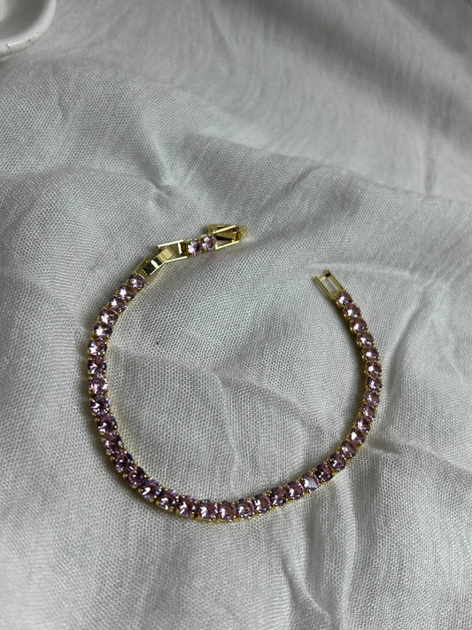 Pink Crystal Tennis Bracelet