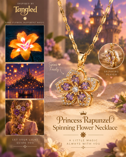 Princess Rapunzel Spinning Flower Necklace