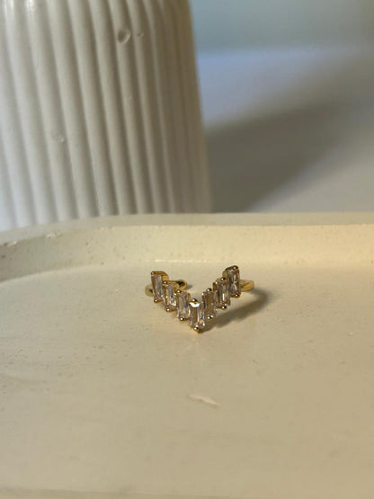 Shimmering Baguette Crown Ring