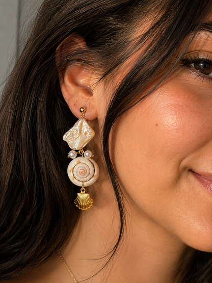 Ocean Shell Drop Earrings