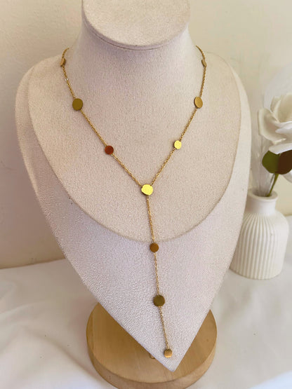Golden Drop Lariat Necklace