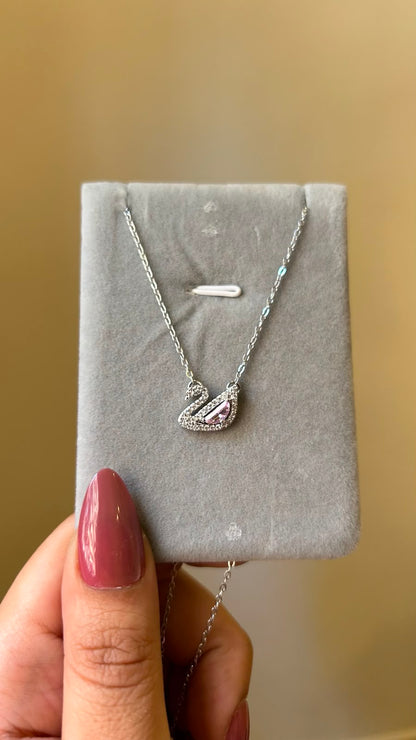 Elegant Crystal Swan Necklace