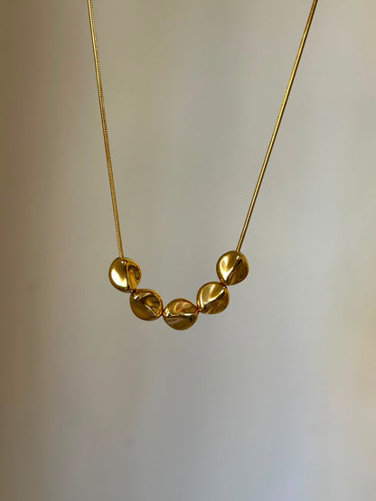 Golden Organic Bead Necklace