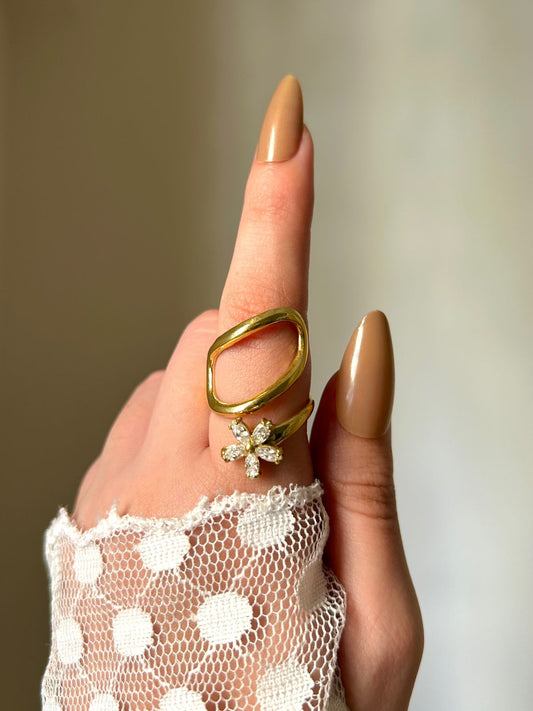 Golden Flora Wrap Ring