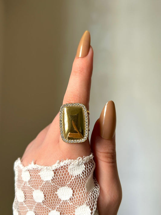 Radiant Gold Signet Ring