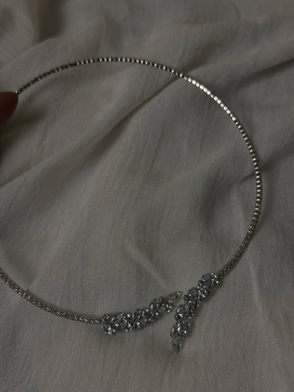 Luminous Crystal Feather Choker