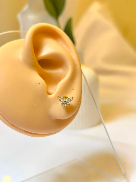 Dainty Crystal Butterfly Piercing