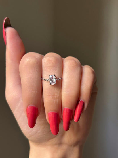 Radiant Oval Charm Ring