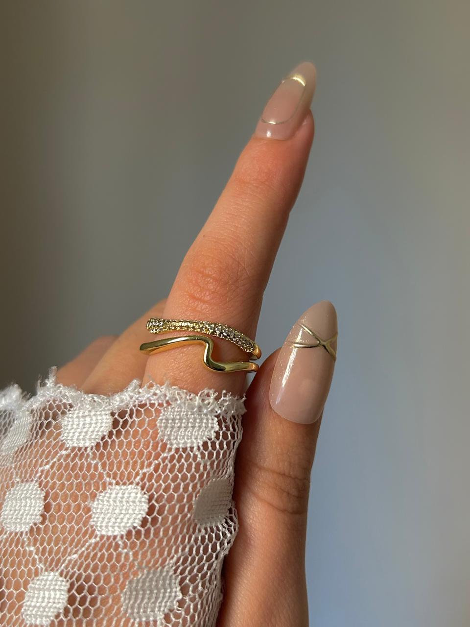 Sparkling Wave Ring