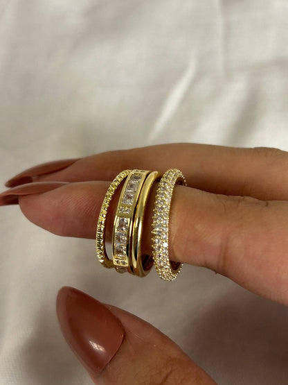 Multi-Layer Zircon Band Ring