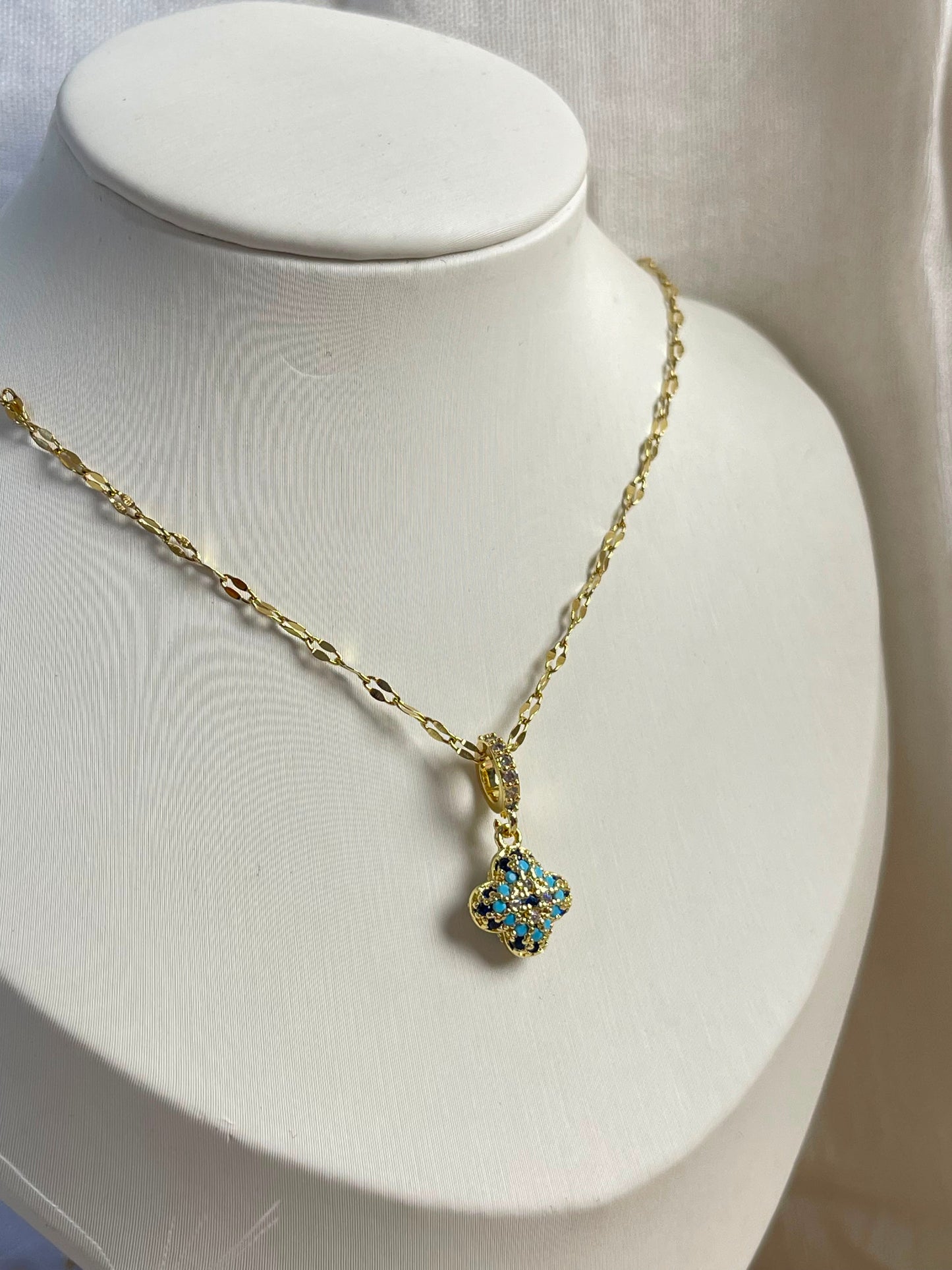 Turquoise Mosaic Pendant Necklace