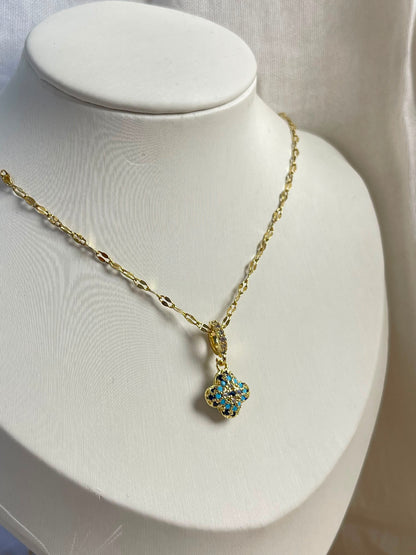 Turquoise Mosaic Pendant Necklace