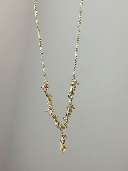 Graceful Tulip Crystal Necklace