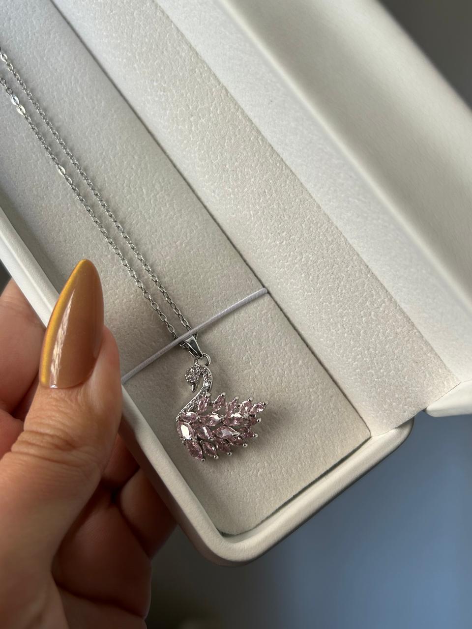 Pink Swan Shimmer Necklace
