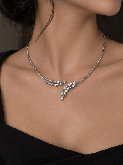 Luminous Crystal Feather Choker