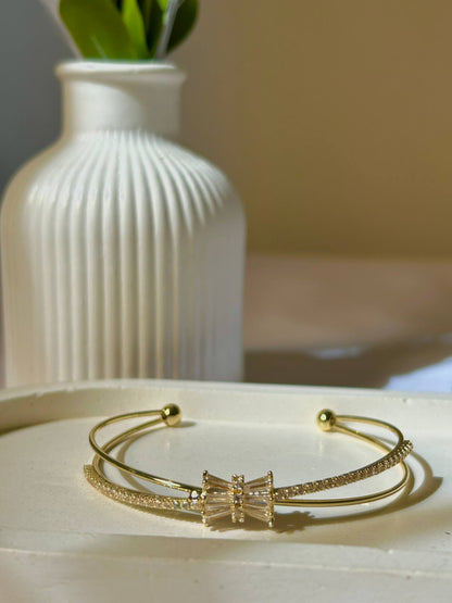 Crystal Ribbon Luxe Bangle