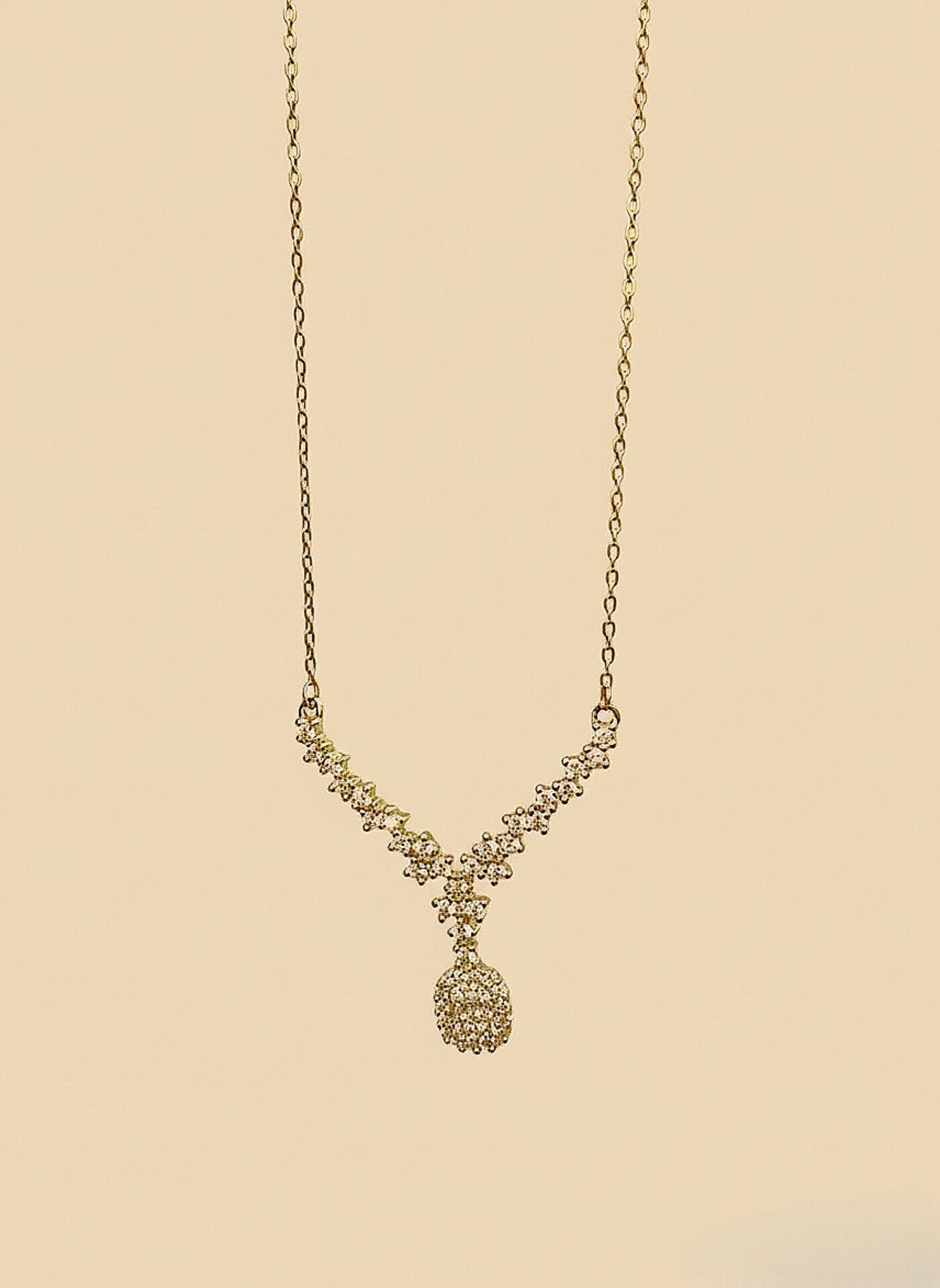 Elegant Crystal V-Necklace