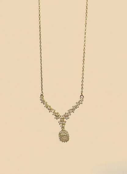 Elegant Crystal V-Necklace