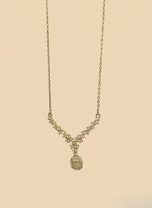 Elegant Crystal V-Necklace