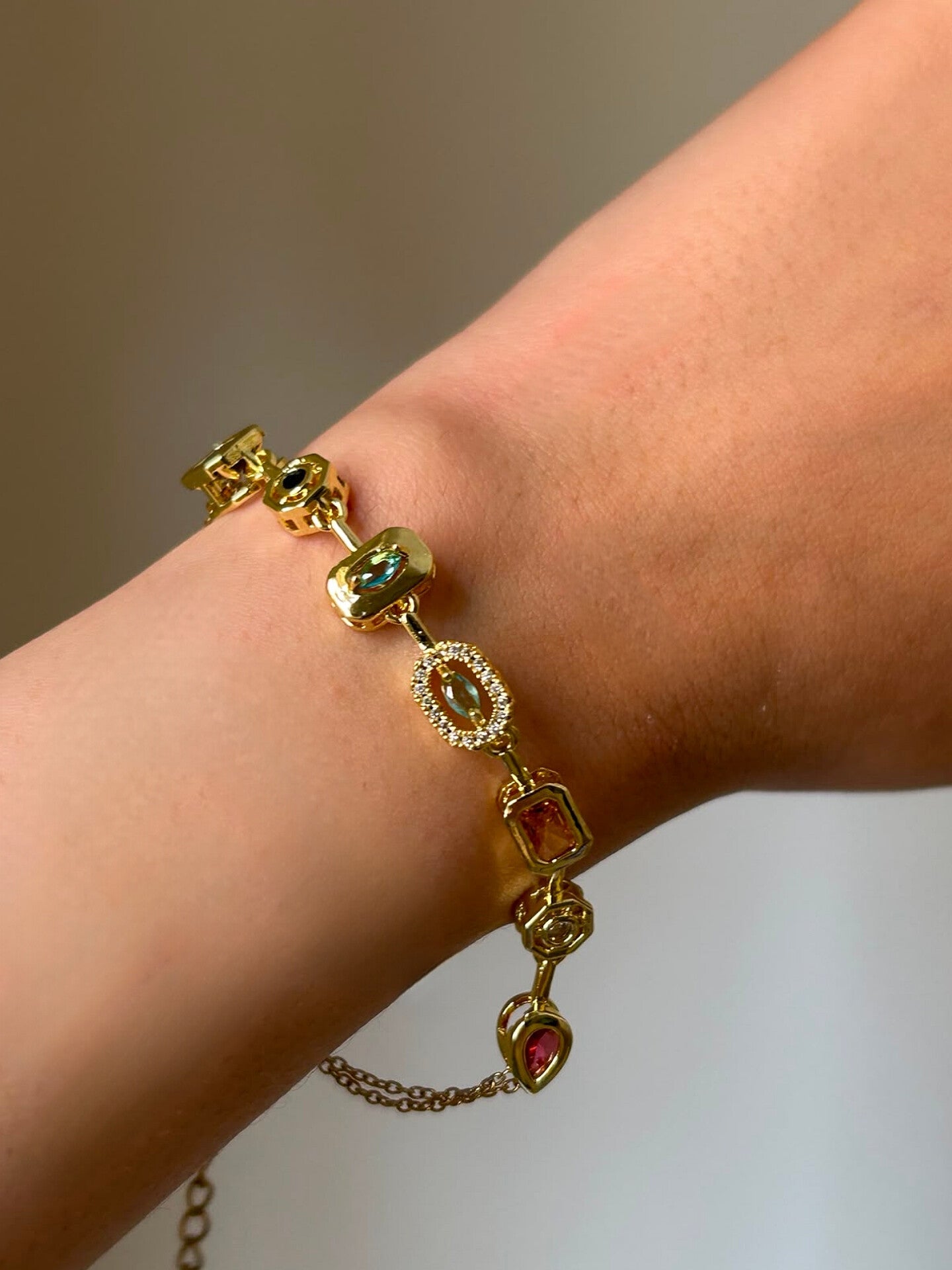 Charming Colorful Gem Bracelet