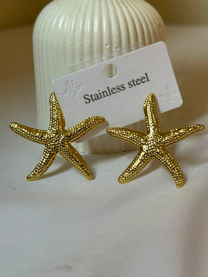 Golden Starfish Jewelry Set