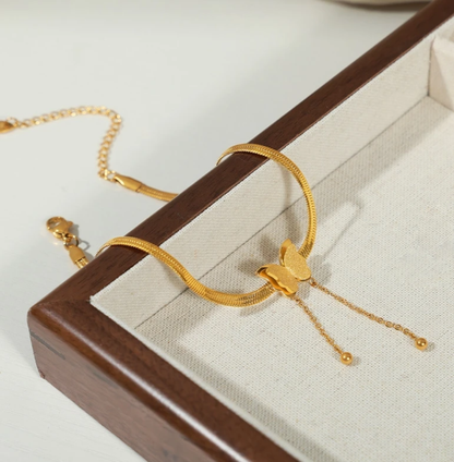 Golden Butterfly Snake Bracelet