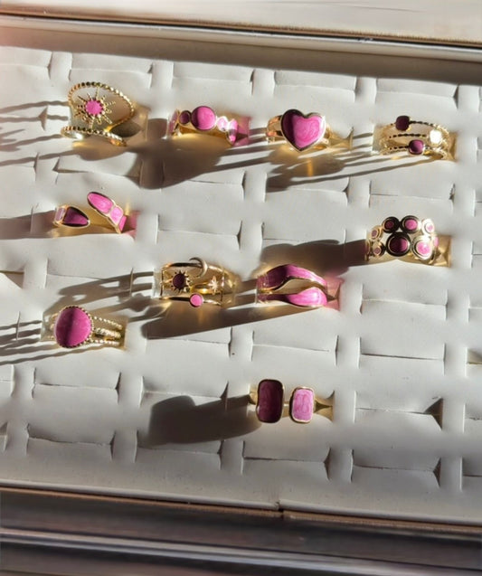 Radiant Pink Enamel Ring