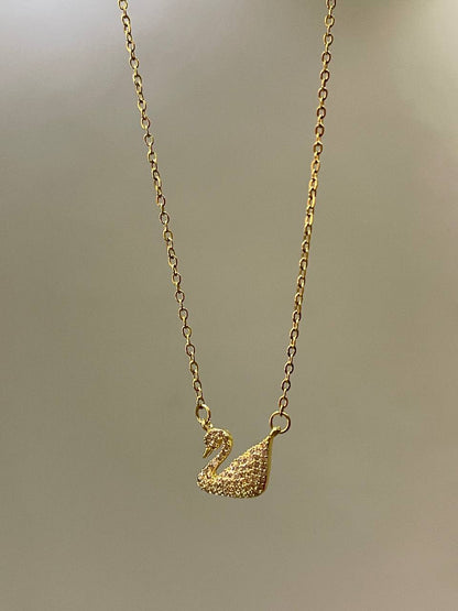 Radiant Crystal Swan Pendant