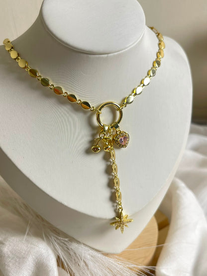 Celestial & Heart Charm Y-Necklace