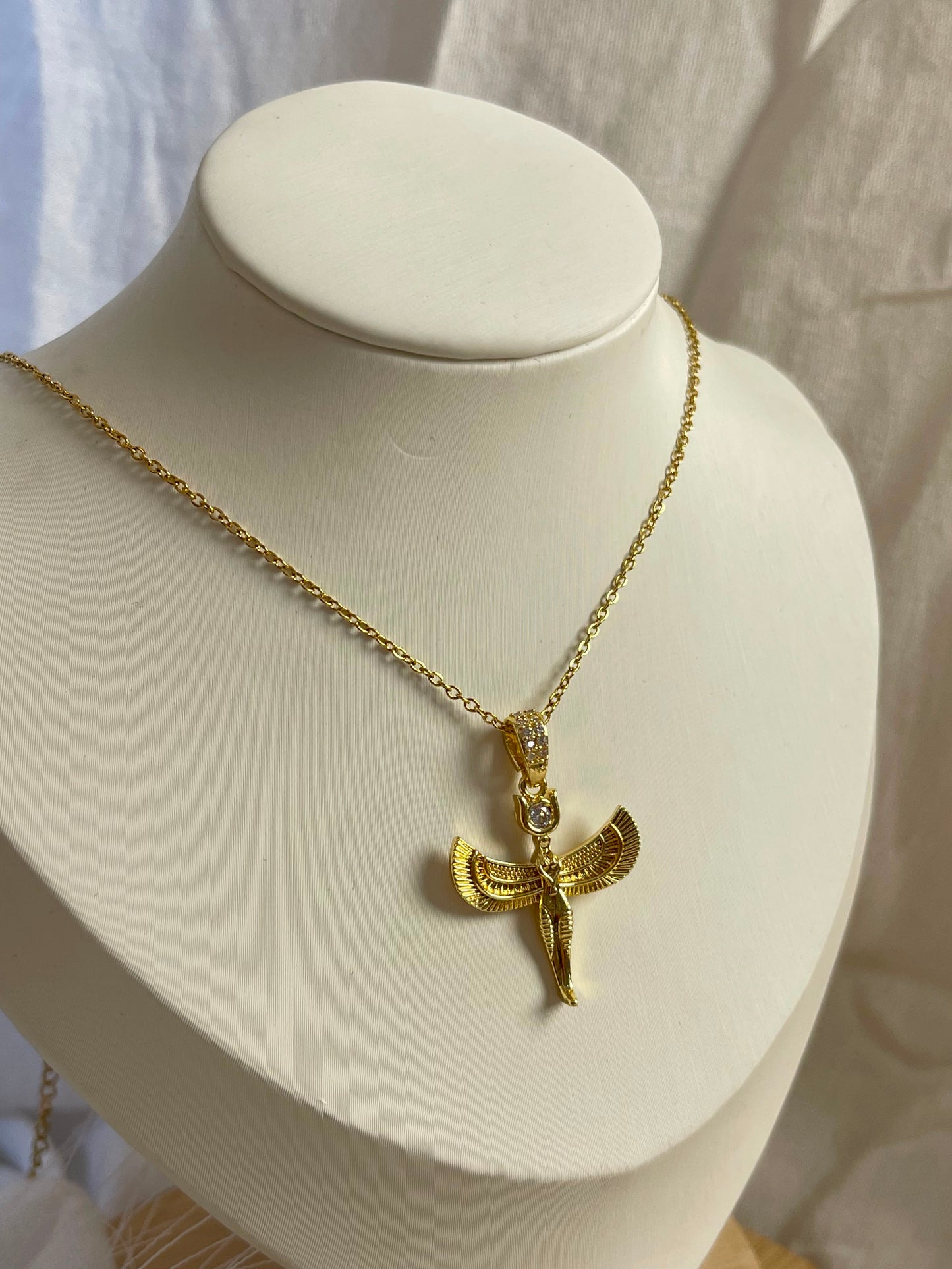 Winged Isis Statement Necklace