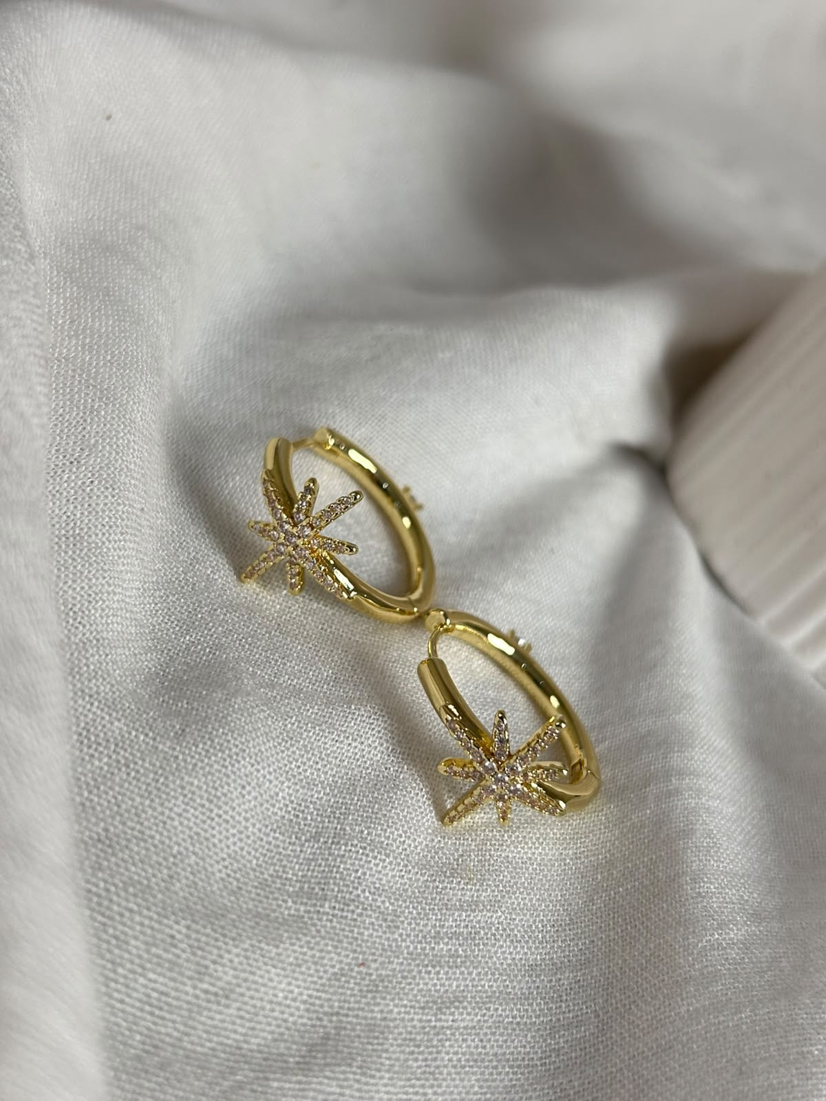 Pavé Starburst Hoop Earrings