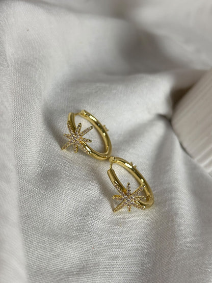 Pavé Starburst Hoop Earrings