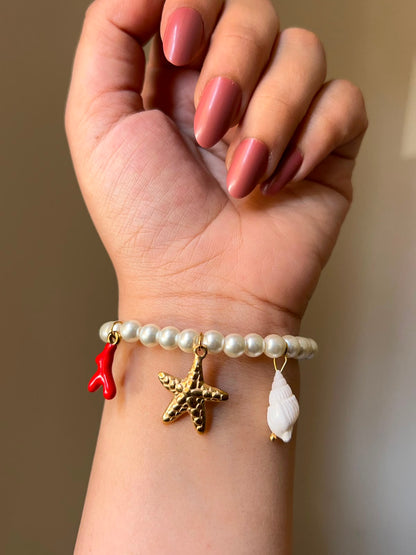 Golden Starfish Jewelry Set