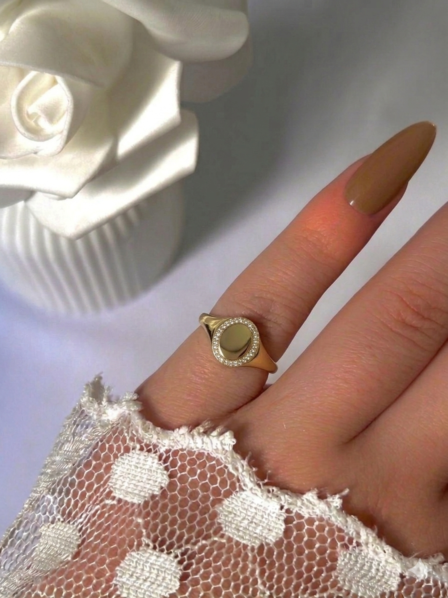 Elegant Oval Pinky Ring