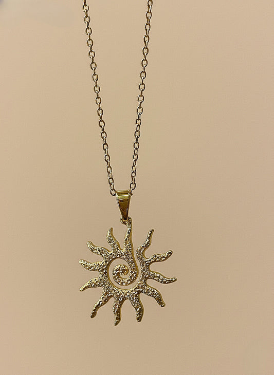 Golden Solstice Spiral Necklace