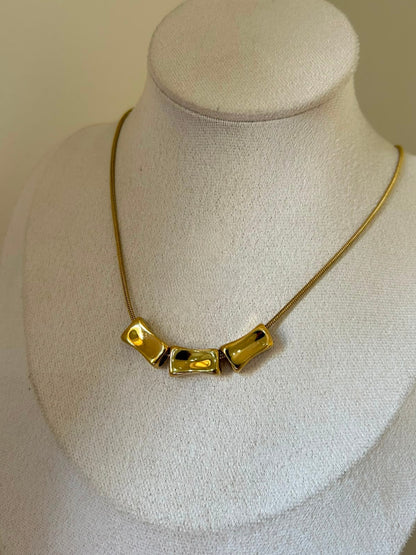 Golden Molten Tube Necklace