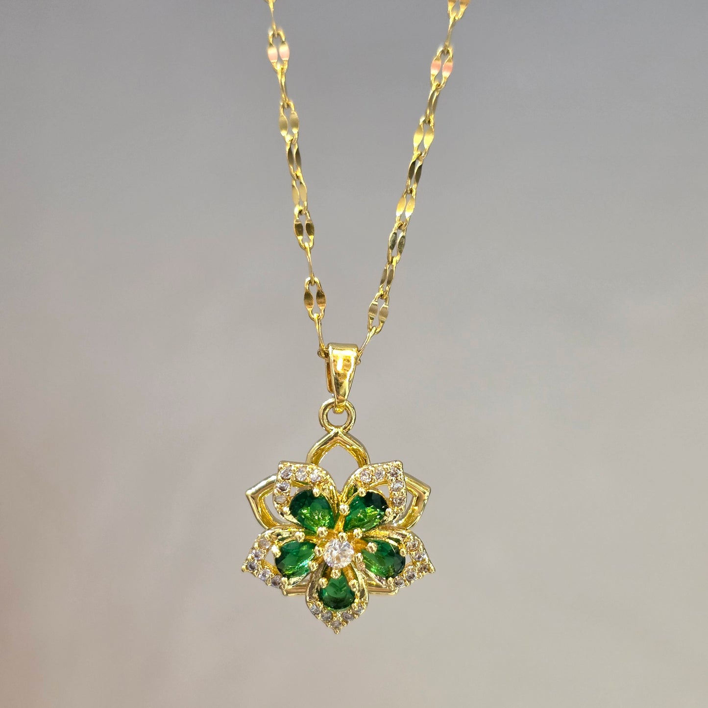 Princess Rapunzel Spinning Flower Necklace