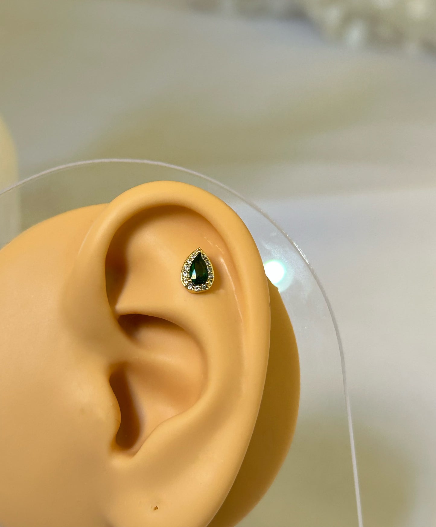 Royal Emerald Teardrop Piercing