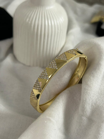 Triangle Pavé Gold Bangle