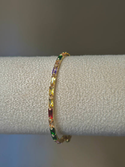 Rainbow Baguette Flex Bracelet