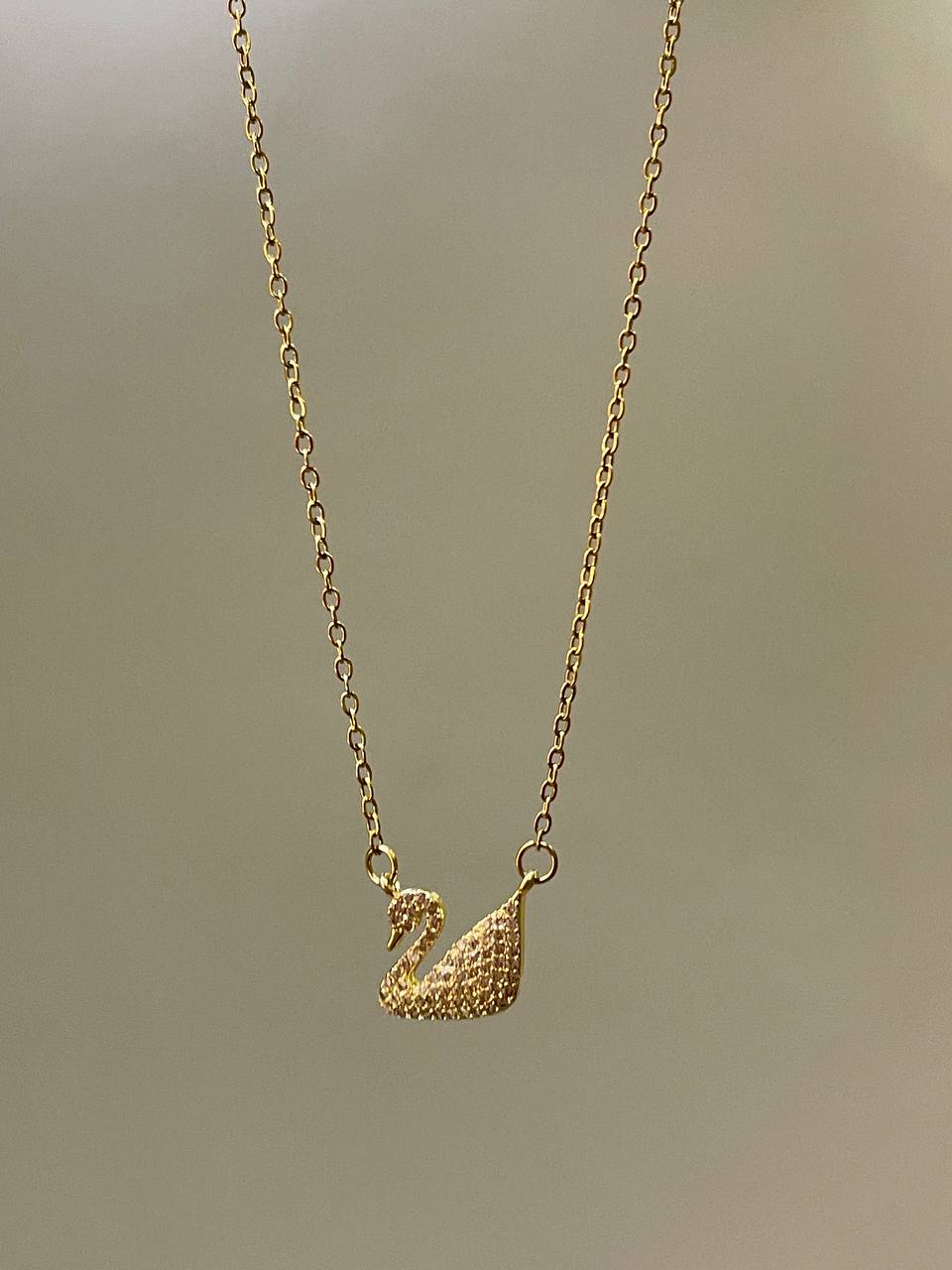 Radiant Crystal Swan Pendant
