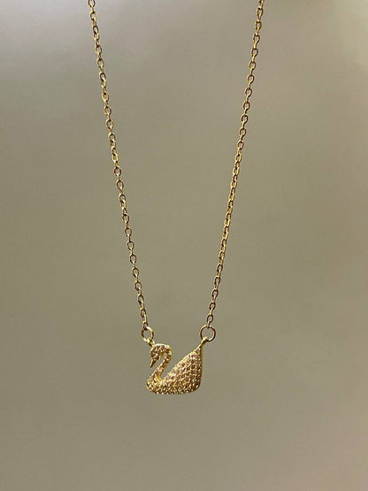 Radiant Crystal Swan Pendant