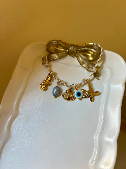 Seashore Evil Eye Cord Bracelet