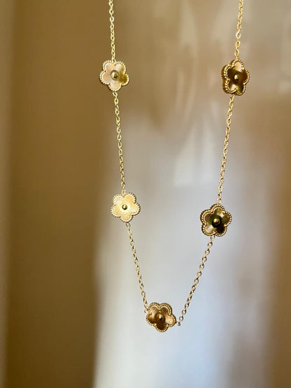Five-Petal Flower Charm Necklace
