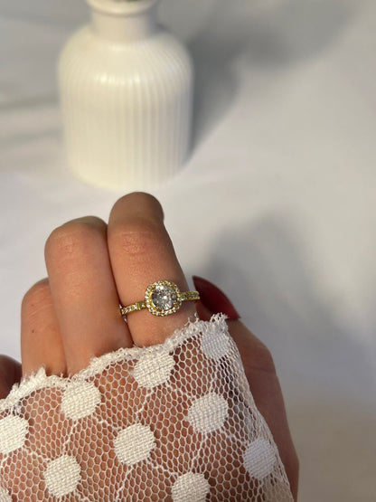 Royal Halo Solitaire Ring