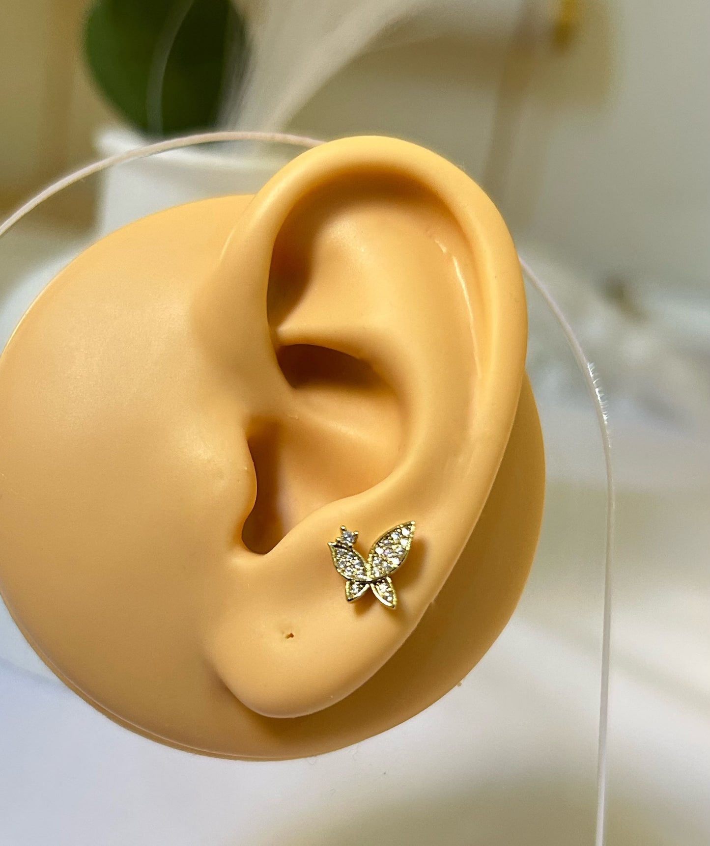 Dainty Crystal Butterfly Piercing
